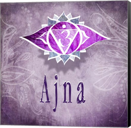 Framed Chakras Yoga Ajna V3 Print