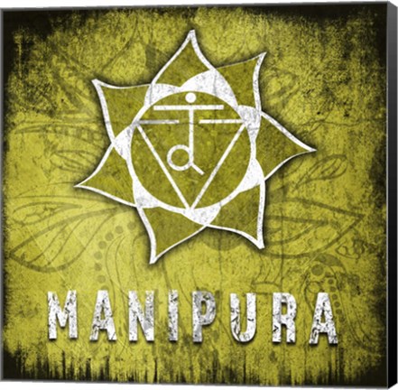 Framed Chakras Yoga Symbol Manipura Print