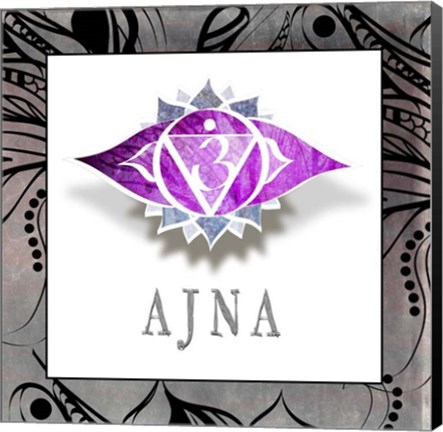 Framed Chakras Yoga Framed AJNA V1 Print