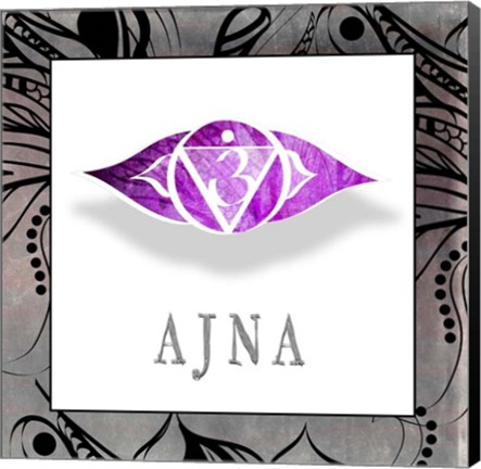 Framed Chakras Yoga Framed AJNA V1 Print