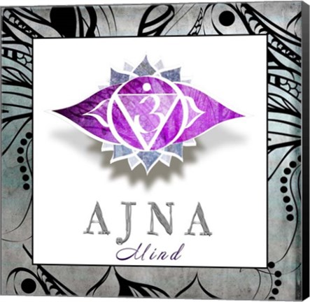 Framed Chakras Yoga Framed AJNA V3 Print