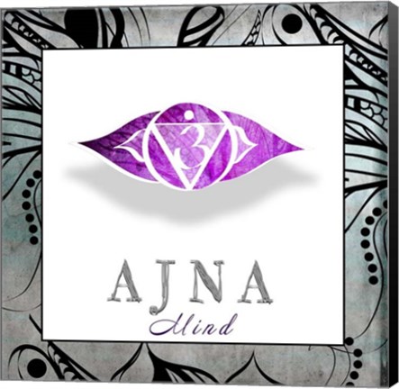 Framed Chakras Yoga Framed AJNA V3 Print