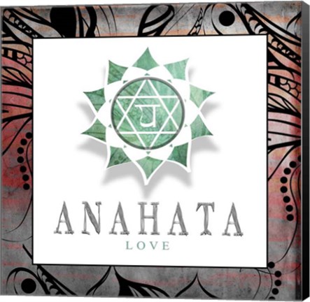Framed Chakras Yoga Framed Anahata V2 Print