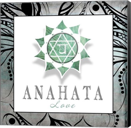 Framed Chakras Yoga Framed Anahata V3 Print