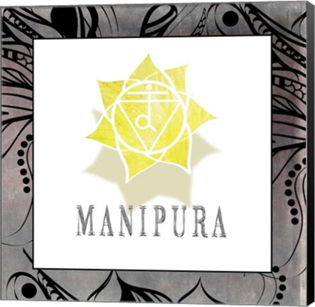 Framed Chakras Yoga Framed Manipura V1 Print