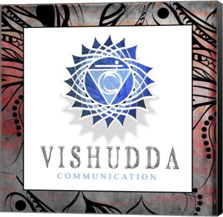 Framed Chakras Yoga Framed Vishudda V2 Print