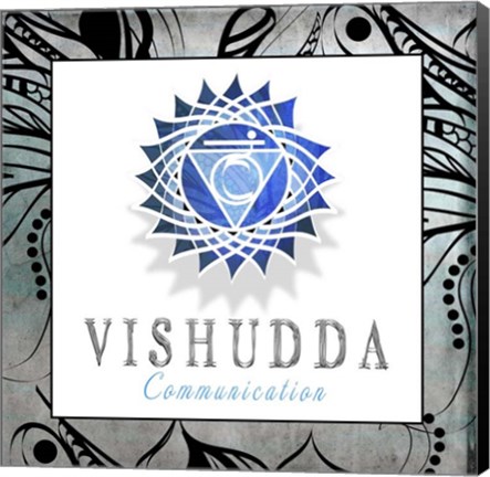 Framed Chakras Yoga Framed Visudda V3 Print