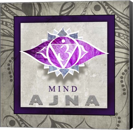 Framed Chakras Yoga Tile AJNA V1 Print