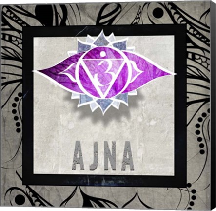 Framed Chakras Yoga Tile AJNA V2 Print