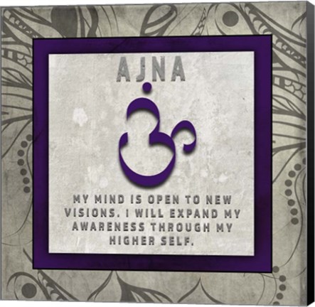 Framed Chakras Yoga Tile AJNA V4 Print