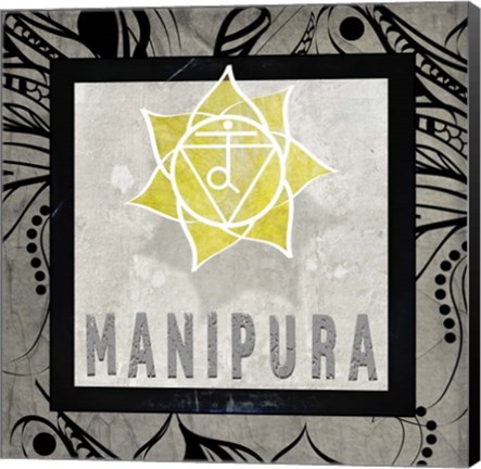 Framed Chakras Yoga Tile Manipura V2 Print
