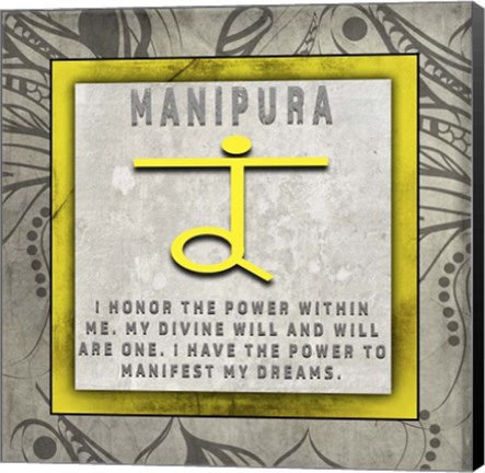 Framed Chakras Yoga Tile Manipura V4 Print