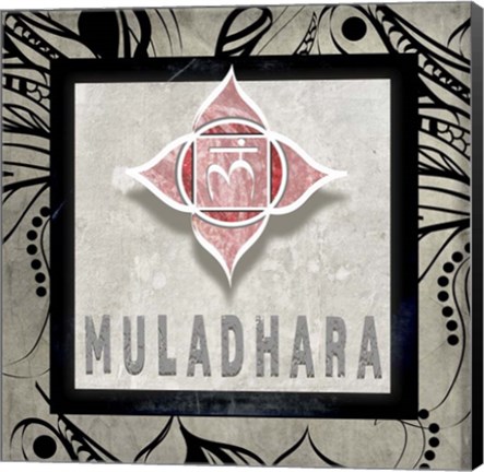 Framed Chakras Yoga Tile Muladhara V2 Print