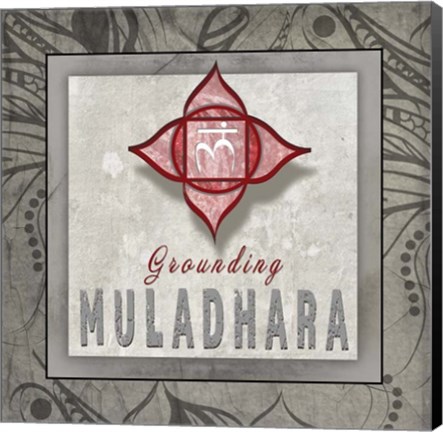 Framed Chakras Yoga Tile Muladhara V3 Print