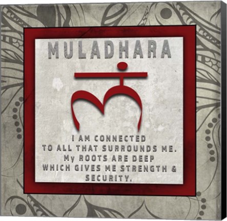 Framed Chakras Yoga Tile Muladhara V4 Print