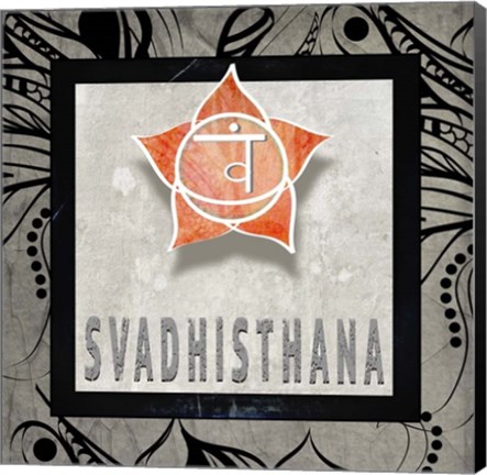 Framed Chakras Yoga Tile Svadhisthana V2 Print