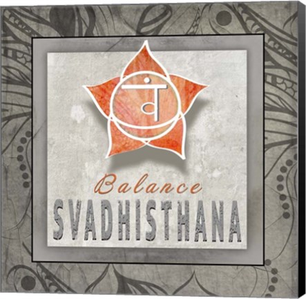 Framed Chakras Yoga Tile Svadhisthana V3 Print