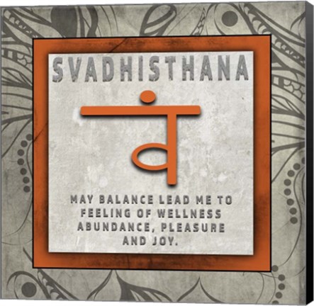 Framed Chakras Yoga Tile Svadhisthana V4 Print