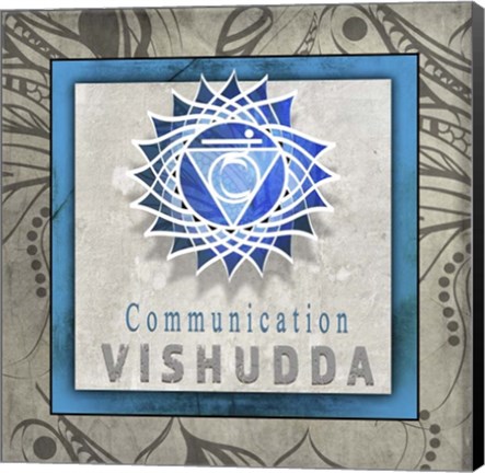 Framed Chakras Yoga Tile Vishudda V1 Print