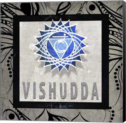 Framed Chakras Yoga Tile Vishudda V2 Print
