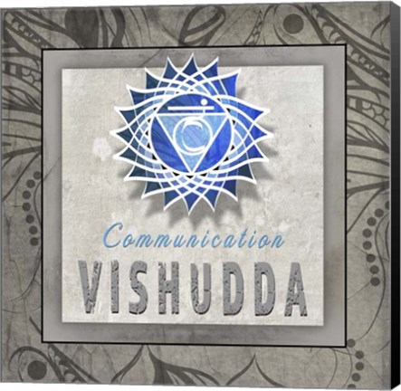 Framed Chakras Yoga Tile Vishudda V3 Print