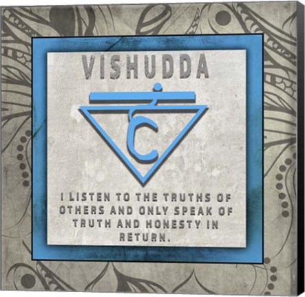 Framed Chakras Yoga Tile Vishudda V4 Print