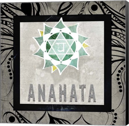 Framed Chakras Yoga Tile Anahata V2 Print