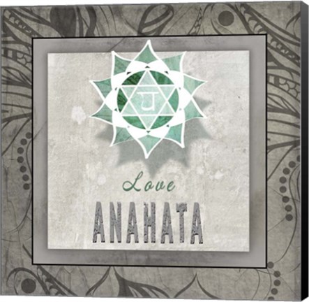 Framed Chakras Yoga Tile Anahata V3 Print
