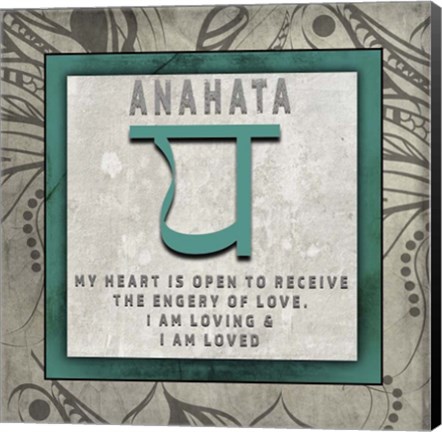 Framed Chakras Yoga Tile Anahata V4 Print