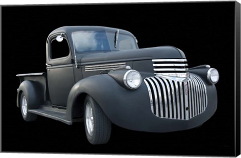 Framed Grey Chevy Pickup Truck Print