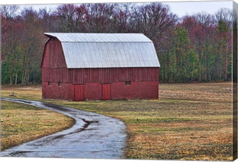 Framed Red Barn Print