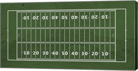 Framed American Football Field Green Print