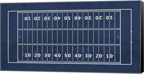 Framed American Football Field Blue Print