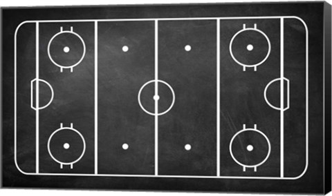 Framed Ice Hockey Rink Chalkboard Print