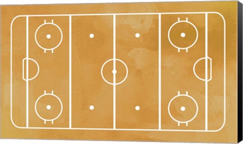 Framed Ice Hockey Rink Yellow Paint Print