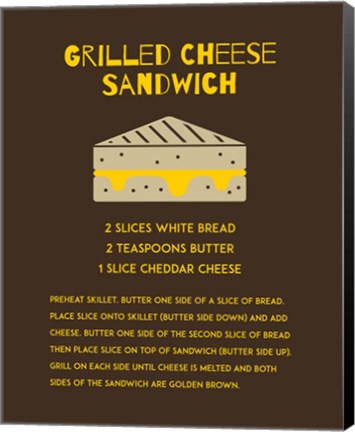 Framed Grilled Cheese Sandwich Recipe Brown Print