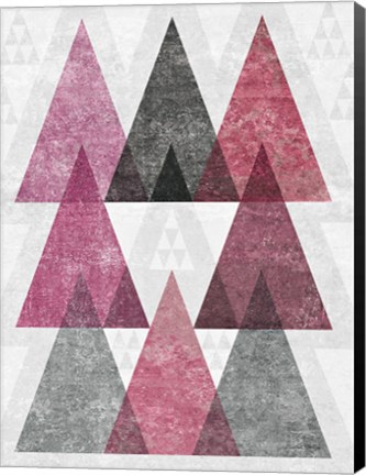 Framed Mod Triangles IV Soft Pink Print