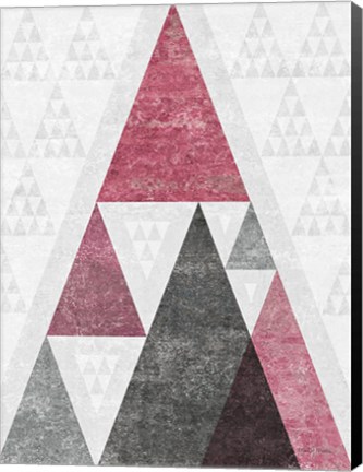 Framed Mod Triangles III Soft Pink Print