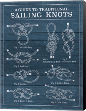 Framed Vintage Sailing Knots I Print