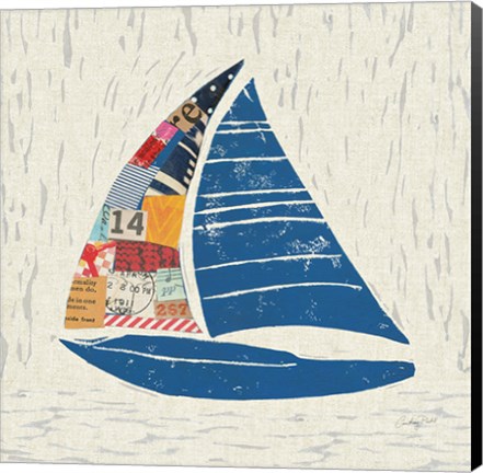 Framed Nautical Collage IV on Linen Print