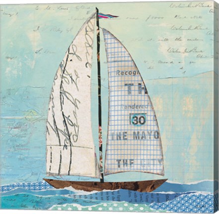 Framed At the Regatta III Sail Sq Print