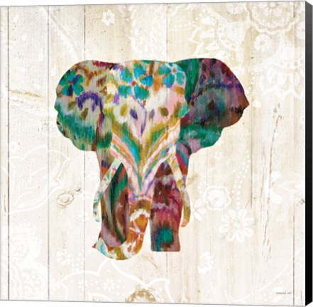 Framed Boho Paisley Elephant III Print