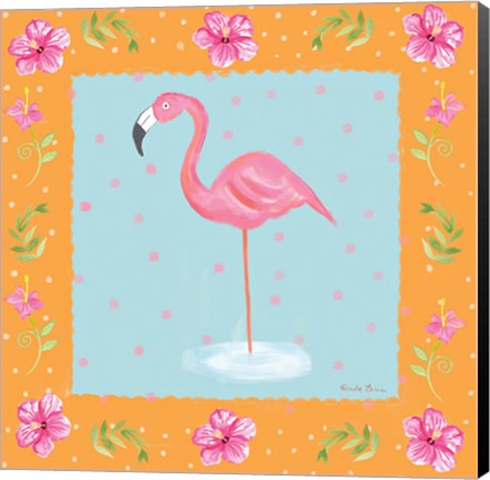 Framed Flamingo Dance IV Print