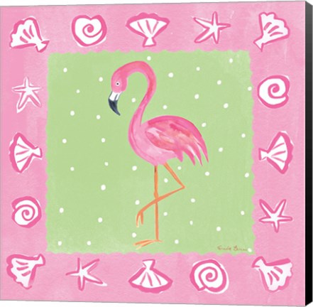 Framed Flamingo Dance II Print