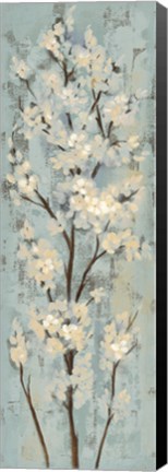 Framed Almond Branch II on Light Blue Print