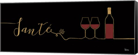 Framed Underlined Wine II Black Print