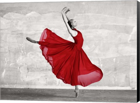 Framed Ballerina in Red Print