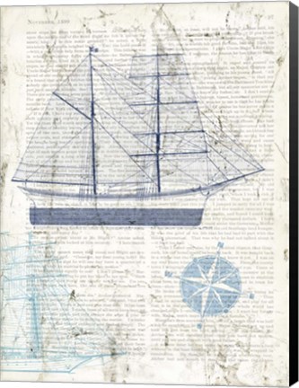 Framed Classic Sailing I Print