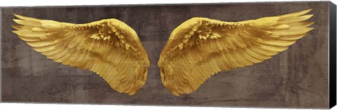 Framed Angel Wings (Gold I) Print