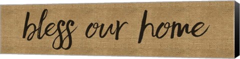 Framed Bless Our Home Burlap Long Print
